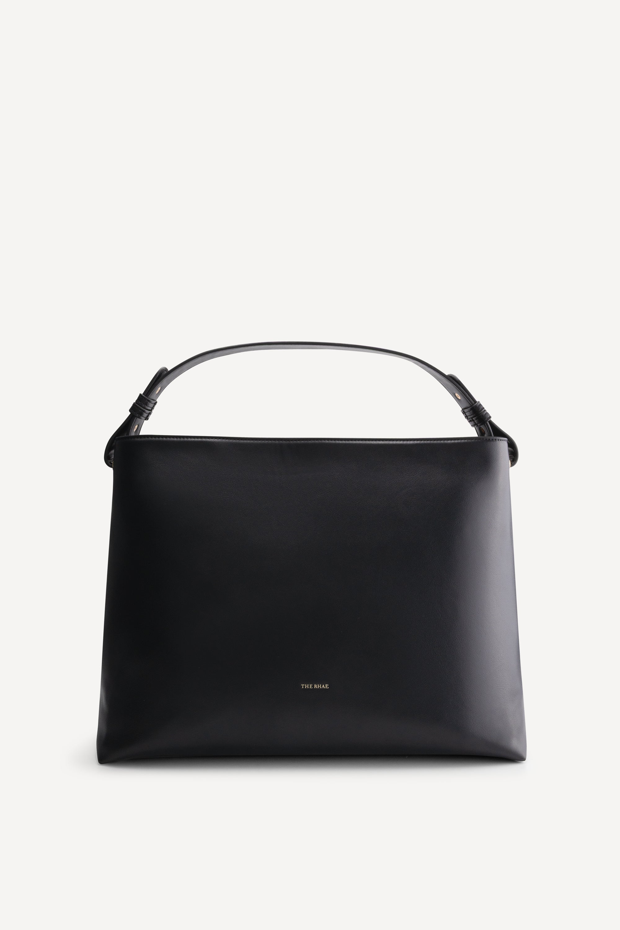Vooraanzicht van The Jimmi Black luxe luiertas met verstelbare schouderband