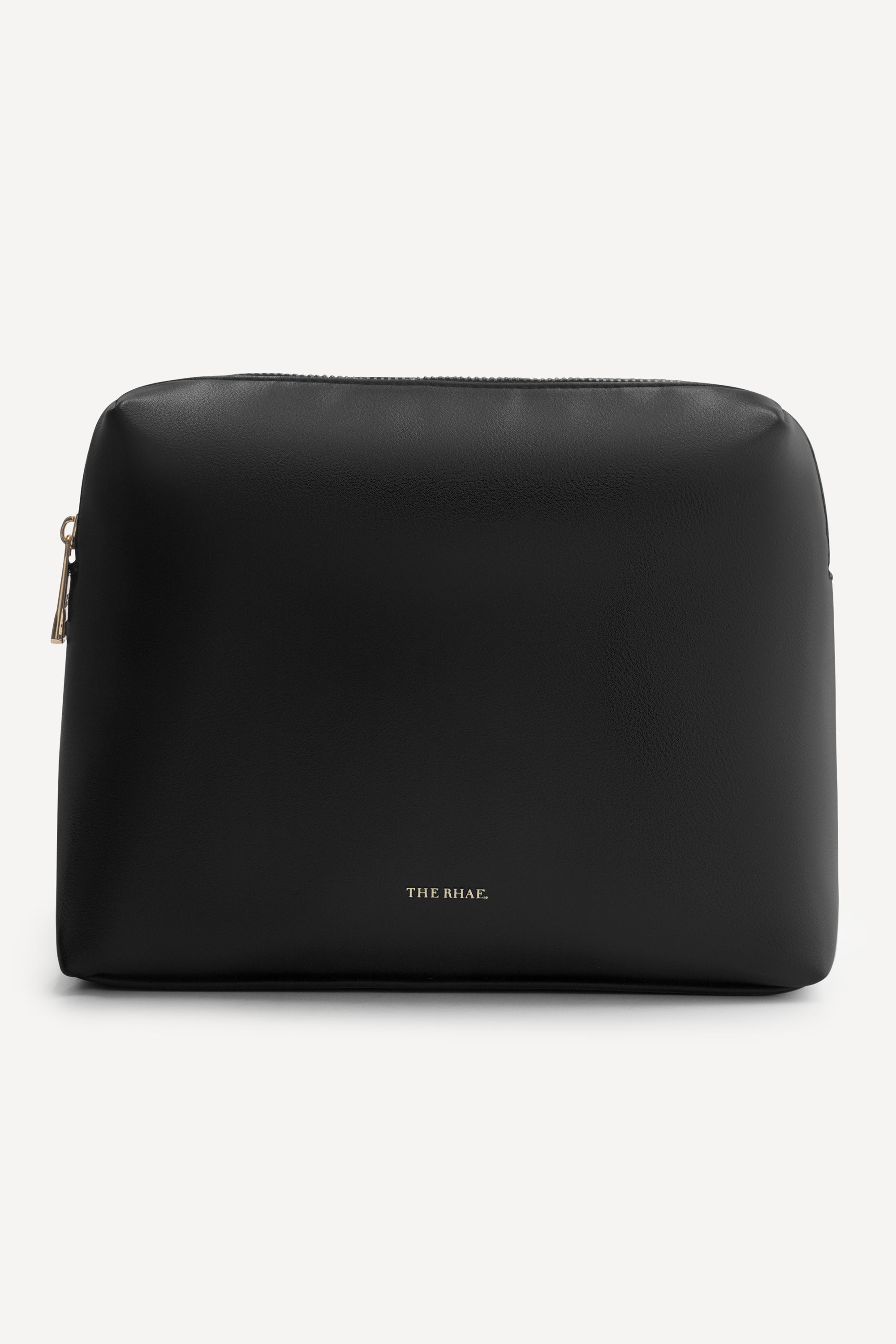 Vooraanzicht van The Lucy Pouch Black in premium vegan leer